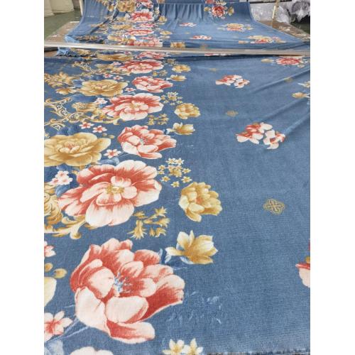 Selimut Flanel Rajutan Bunga Biru