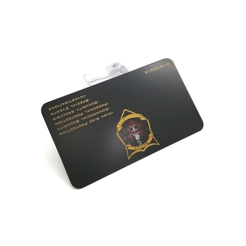 Tarjeta de visita negra en blanco de metal láser inoxidable personalizado