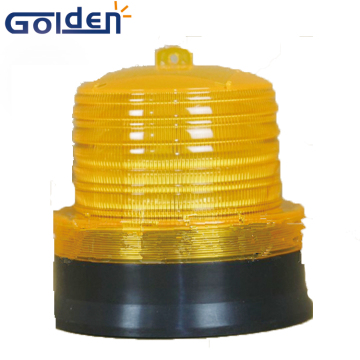 Battery power amber road construction hazard strobe warning solar power beacon light
