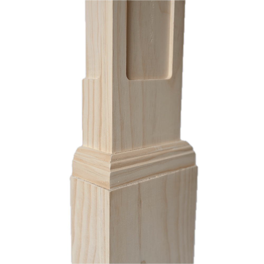 Lignomaster Square Newel Post - Nada Semula Jadi Oak Merah