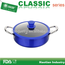 Pressed Aluminum Metallic Saute Pan With Silicone Lid