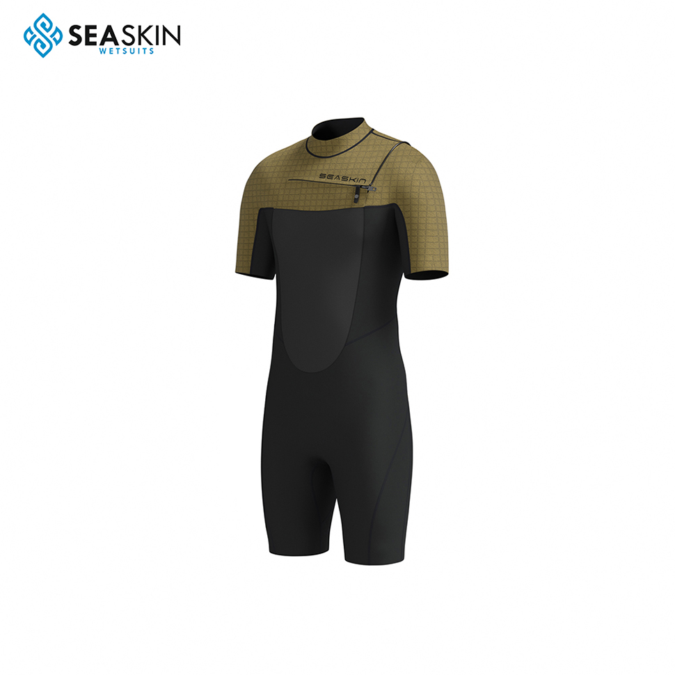 Seaskin New 3mm Neoprene Men Surfing anpassade Shorty Front Chest Wetsuit