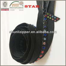 zipper with rhinestone
