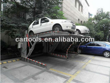 Inclined double deck car parking lift