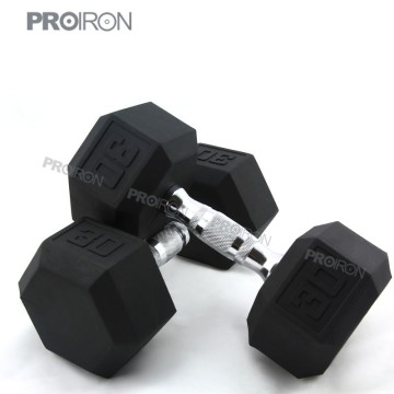 rubber coated dumbbell/rubber commercial rubber dumbbell set / fixed rubber coated dumbbell