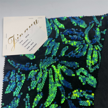 Embroidered Colorful Sequin Velvet