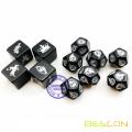 Bescon High Quality Custom Polyhedral Dice with Silver Painting