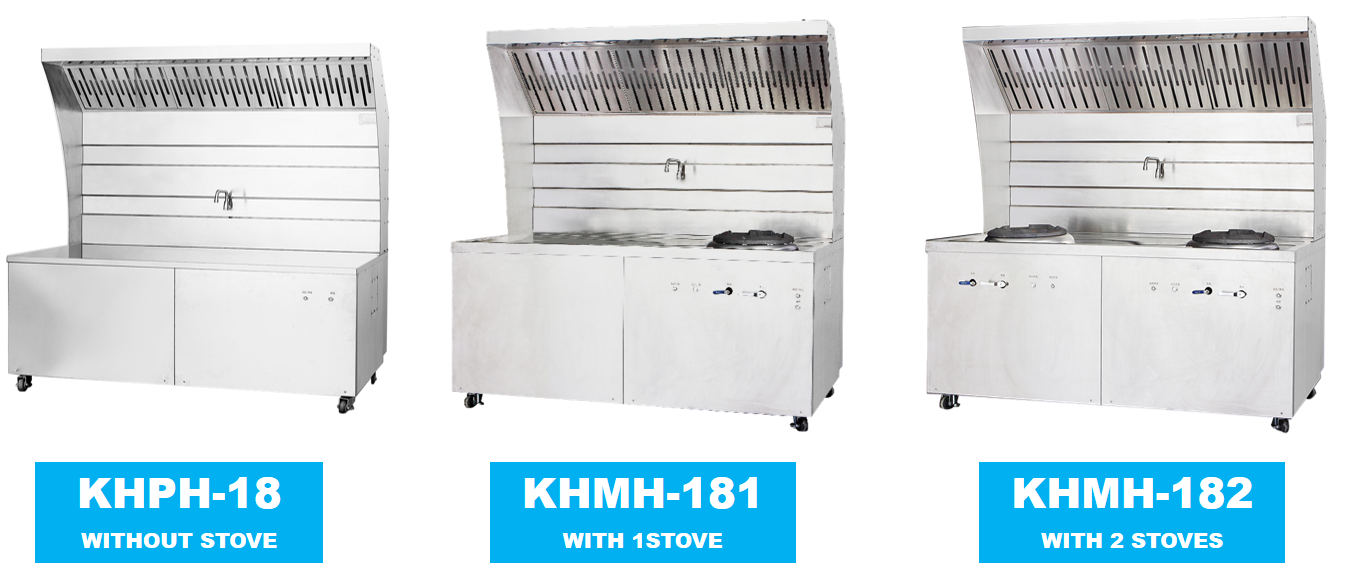 Mobile Kitchen Commercial Range Hood com Cooktop e Purificador de Fume do Coletor Eletrostático Esp