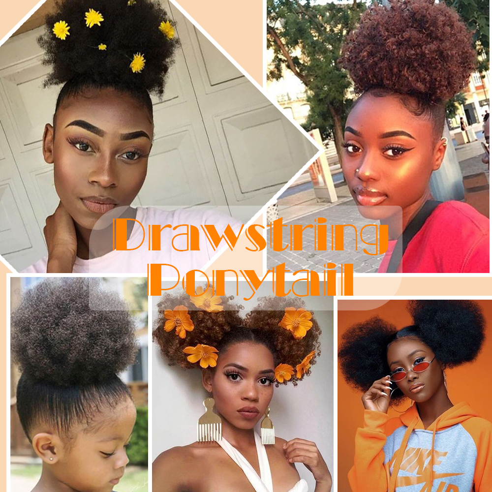 Drawstring Ponytail Extensions ForWomen Synthetic Wig Afro Hair 8Inches High Quality Kinky Straight Ponytail Long Hair ponytail