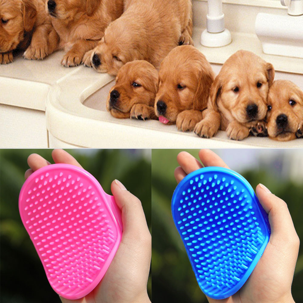 New Qualified Pet Dog Cat Bath Brush Comb Rubber Glove Hair Fur Grooming Massaging Massage Mit pet shower dog brush M0060