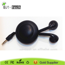E&S White Speaker Magnet Retractable Earphones