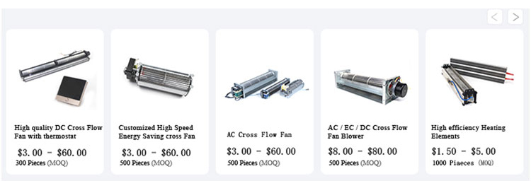 Low Noise cross-flow fan blower horizontal bower fan for cooling , air ventilation