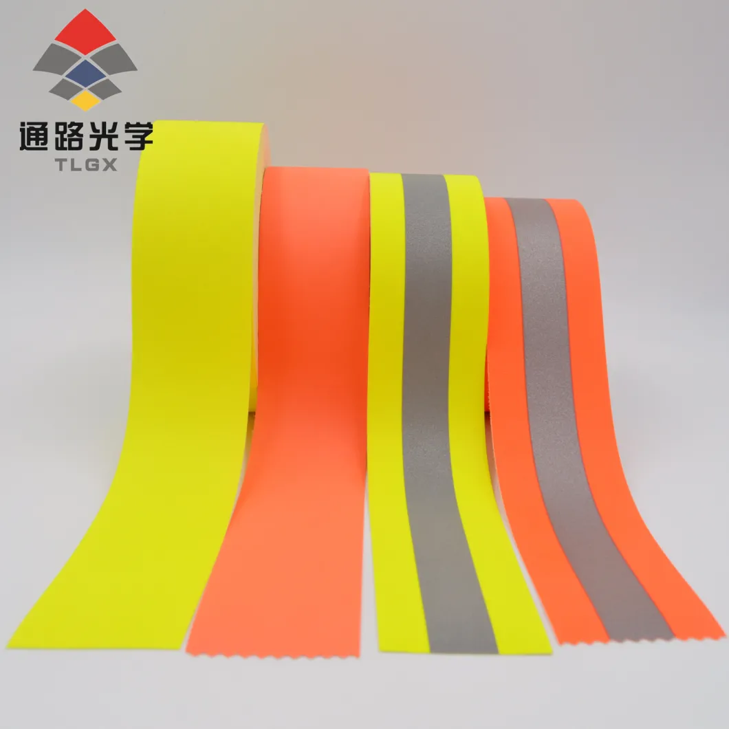 Chinese Wholesale Flou-Color Silver Fire Flame Retardant Reflective Tape 5cm Width for Fireflighter Safety Workwear