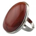 Gemstone Oval Shape Ring Natural Stone Crystal Irregular 25x30MM Quartz Stackable Fashion Ring Handmade Vintage Charm Rings