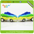 3D racing coche transporte serie niños juguete goma de borrar