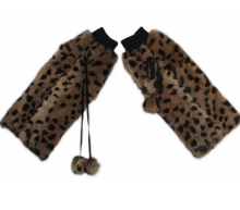 YR142 Winter Cool Print Fur Leg Warmer/Real Rabbit Fur Leg Warmer