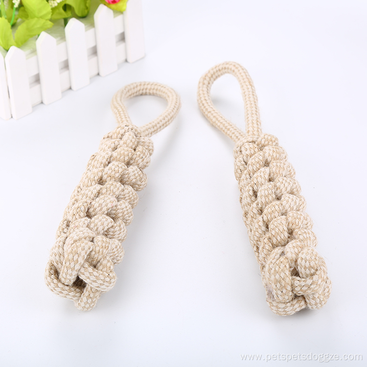 Hemp Rope Toy with Handle Dog Chew Toy