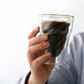 Cupa de sticlă de cafea cu perete dublu cu borosilicare înaltă