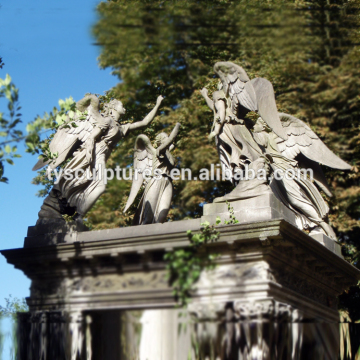 Famous four angels antique stone sets angels statues for garden decoration