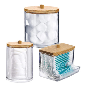 Bamboo Covered Cotton Swab Storage Box
