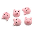 100pcs Creative Cartoon Resin Little Pig Head Figurine Craft Resin Flatback Cabochon For Kids Clip DIY Hair Ornament Accessories