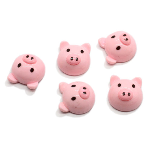 100pcs Creative Cartoon Resin Little Pig Head Figurine Craft Resin Flatback Cabochon For Kids Clip DIY Αξεσουάρ Κοσμήματος Μαλλιών