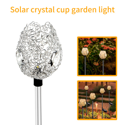 Lampu taman cangkir kristal surya L-107WW Lampu rumput