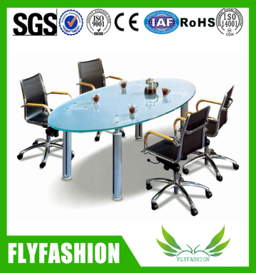 High quality glass desk top 6 people office desk set