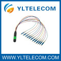 LC Fiber Optik Yama Kablosu için MPO, optik CATV için 4, 8, 12, 24 Fiber