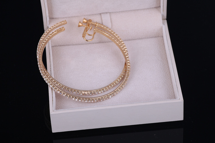 3-8cm big gold hoop earrings austria crystals diamond hoop earrings earring Earhole free big hoop wholesale