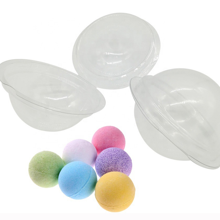 Round regalo malinaw ball bath bomb plastic clamshell