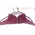 Reggiseno di alta qualità leggermente imbottito in pizzo donna sexy reggiseno elastico girocollo con slip in pizzo