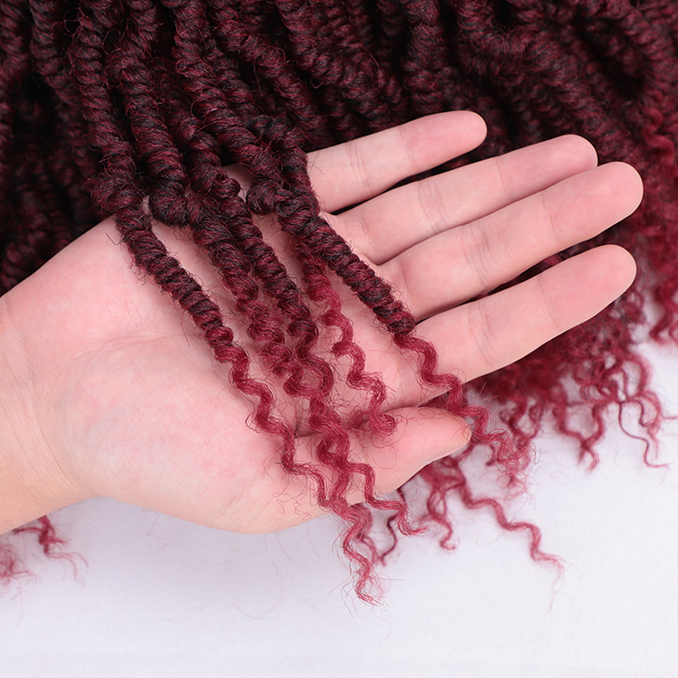 Bomb Twist Crochet Hair Extensions Synthetic Fiber 12 Inch Wavy Twist Hair Solid And Ombre Color Curly Bomb Crochet Hair