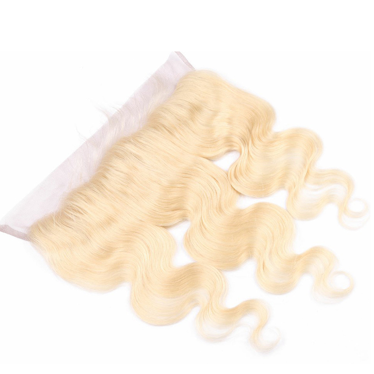 color 613 blond body wave hair virgin remy Indian hair 13*4 lace frontal