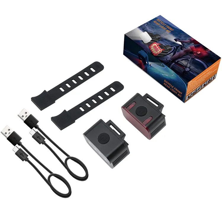 USB Rechargeable Waterproof LED Bike Light Set for Safe Night Riding