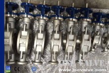 Bare stem stainless steel long body wafer butterfly valve