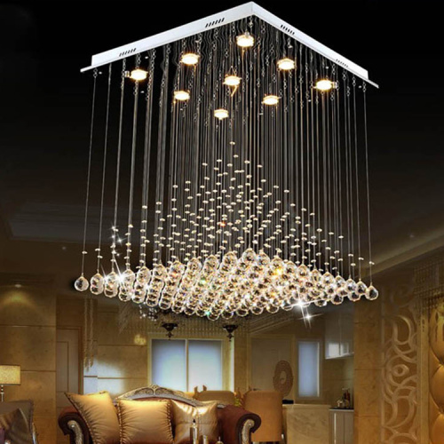 Hotel big bead K9 crystal chandelier light