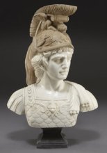 art deco riproduzioni Handcrafted stone carving roman soldier bust