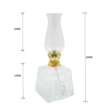Factory Supply Crystal Oil Glass Table Lamp with Wick