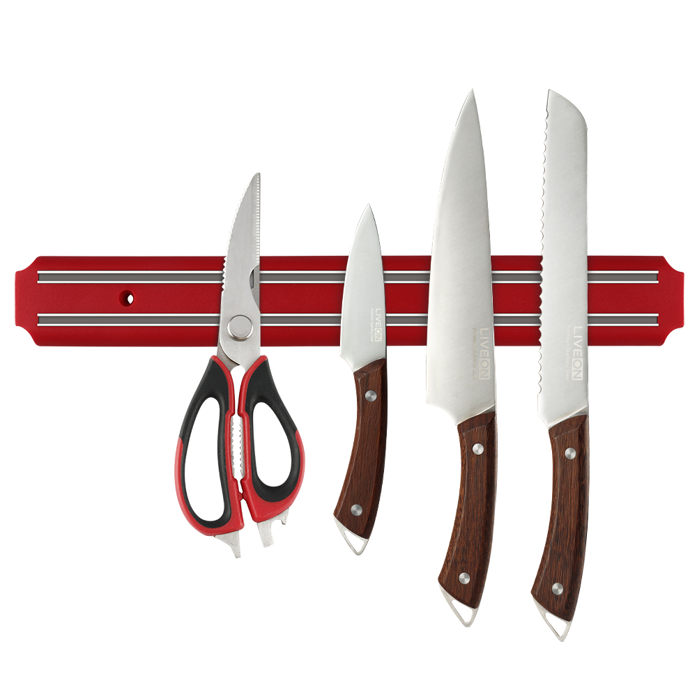 14.6 INCH RED MAGNETIC KNIFE STRIP