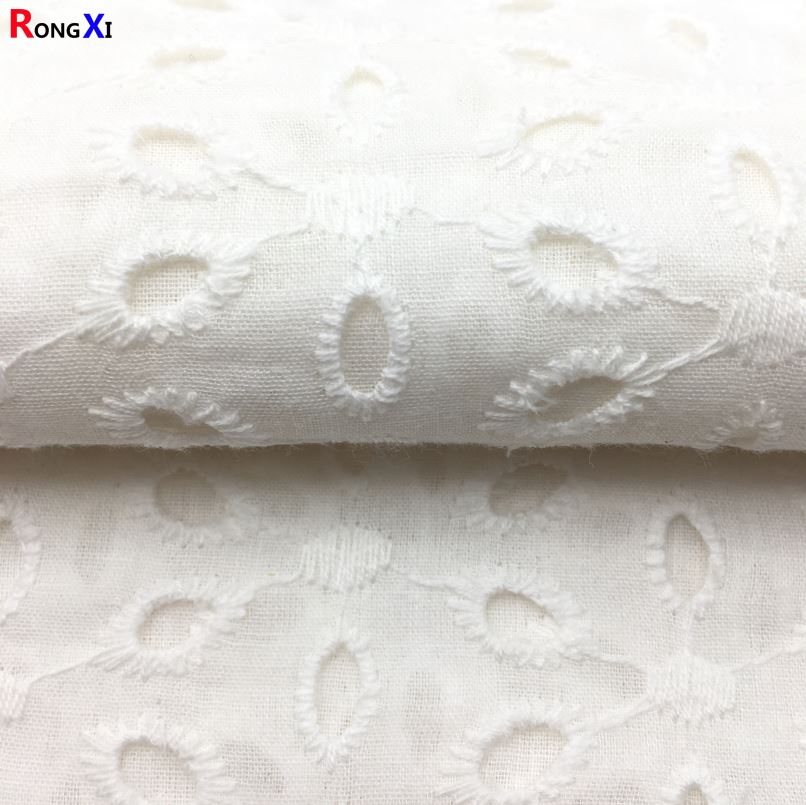 RXF0463 Cotton Eyelet  Fabric 100% Cotton Lace Fabric cotton lace fabric