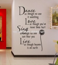 Dance Love Sing Live Art Vinyl Words Quote Wall Stickers Wall Decals Home Decor