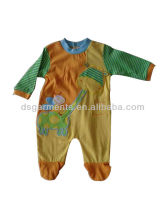 2013 long sleeve rompers baby clothing with cute applique