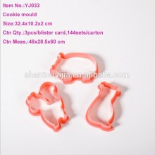3PCS Different Shape Plastic Cookie Cutter Mould Cookie Cutter