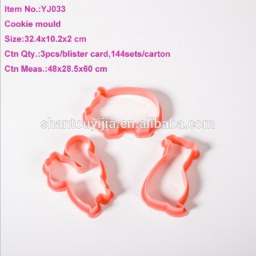 3PCS Different Shape Plastic Cookie Cutter Mould Cookie Cutter