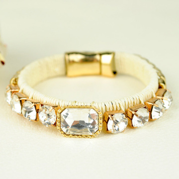 Weaved Wrap Crystal Magnetic Bracelet Gold Bangle Bracelet