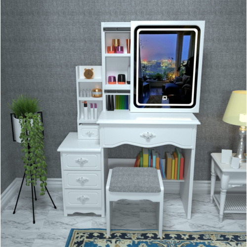 Vanity Set Dressing Table with Sliding LED Mirror