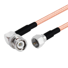 RG142 F Male to Angled BNC Male Cable Assembly