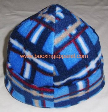 plaid fleece knit ski hat cap beanie hat