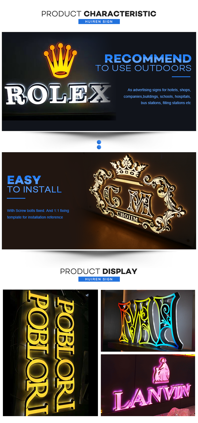 Custom 3D led sign channel letters Advertising LED Sign Letter Outside